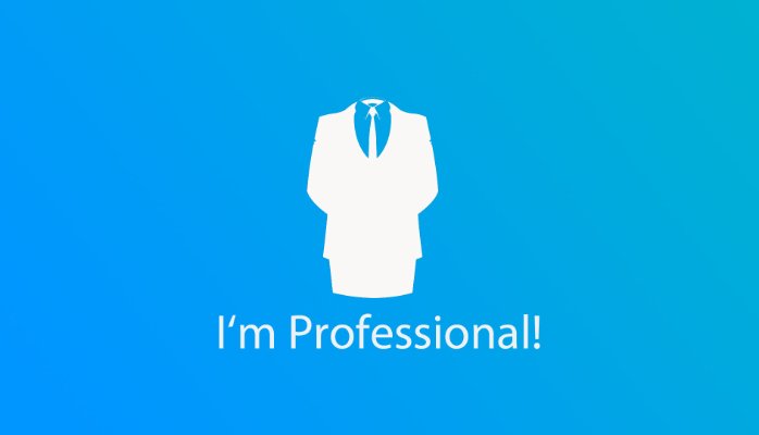 A logo of a guy wearing a suit