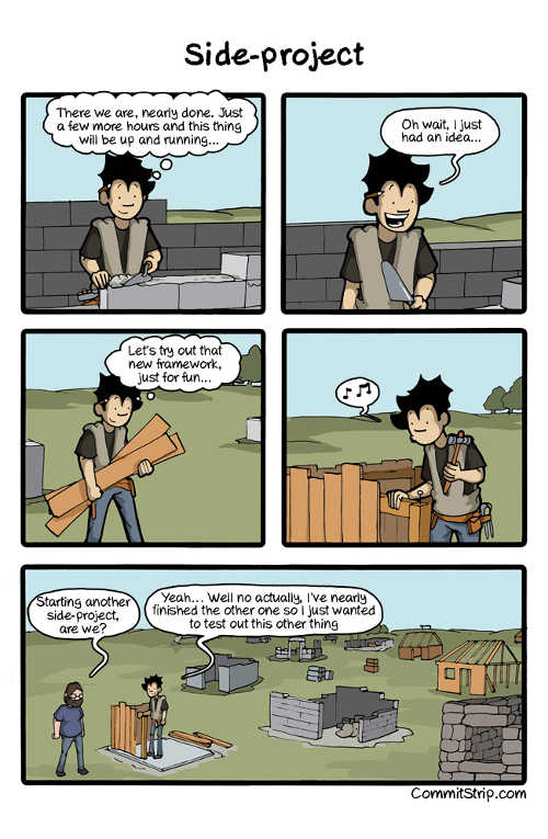 A comic strip about side projects