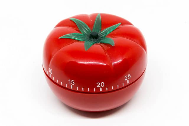 A kitchen pomodoro timer. The double pomodoro technique is great for managing time during a DDD Event Storming
