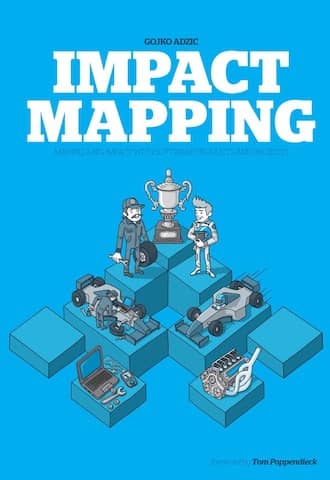 Cover of the Impact Mapping book. While DDD Big Picture Event Storming brings up a high level, full scope view, Impact Mapping helps paraticipants to focus on what needs to be done first