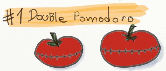 Drawing of 2 Pomodoro timers. I found that using the Pomodoro technique is a great Event Storming tip. Doubling the times works even better: 50 minutes of work, then 10 minutes of break
