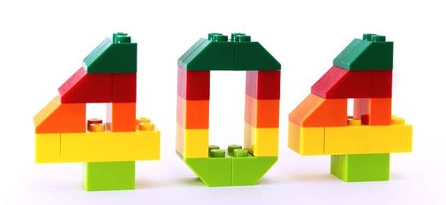 Photo of the number 404 built out of Lego Bricks. There are things that you won't find in Emily Bache's "Technical Agile Coaching with the Samman Method" book.
