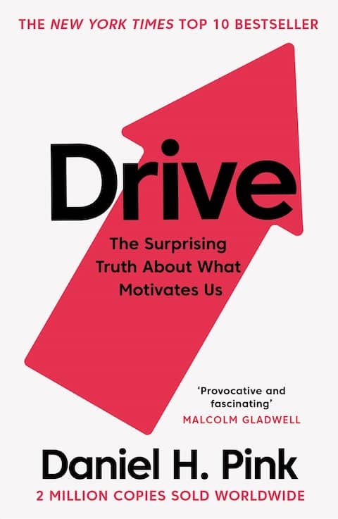 Cover of Daniel H. Pink's book "Drive, the surprising truth about what motivates us". Starting every work day by studying and growing your master on a topic you care about is building up intrinsic motivation.