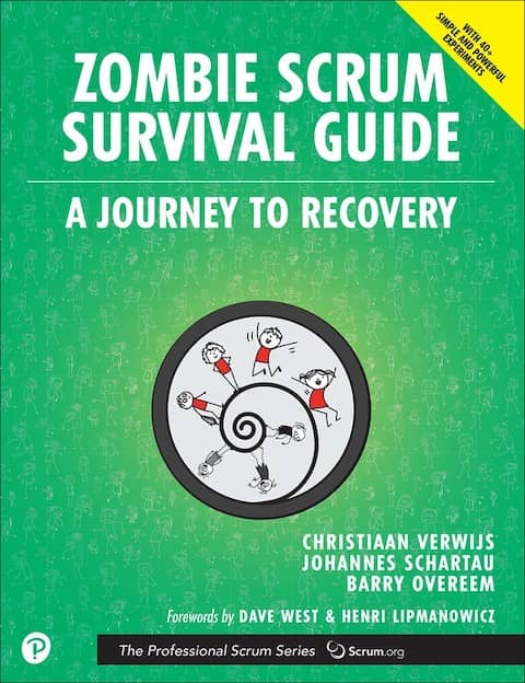 Cover of the book Zombie Scrum Survival Guide, which offers plenty of tips to get your scrum out of a brainless way of working