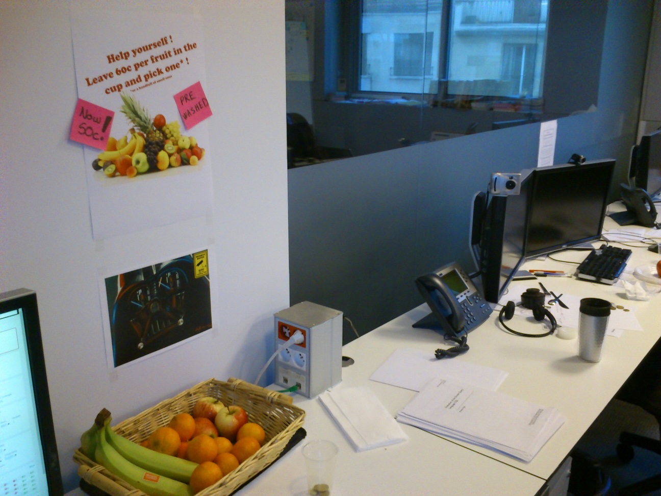 Our fruit basket at my desk