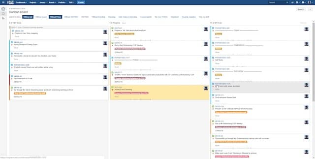 Screenshot of my inverted personal Kanban Board Setup